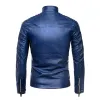 Men's Vintage Stand Collar Leather Biker Jacket 08410803M sold by Manly