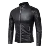Men's Vintage Stand Collar Leather Biker Jacket 08410803M sold by Manly