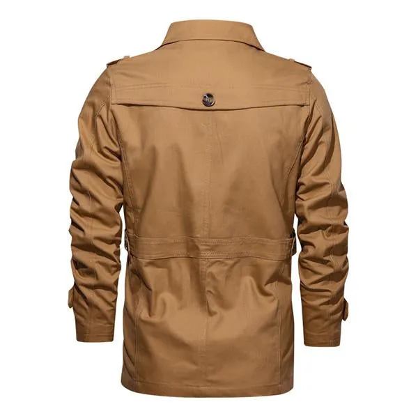 Men's Casual Cotton Lapel Mid Length Jacket 70010867M sold by Manly product image thumbnail 3