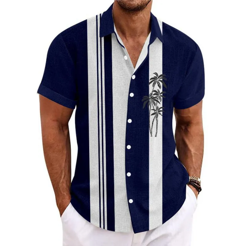 Men's Printed Slub Casual Short-sleeved Shirt 65456108X sold by Manly