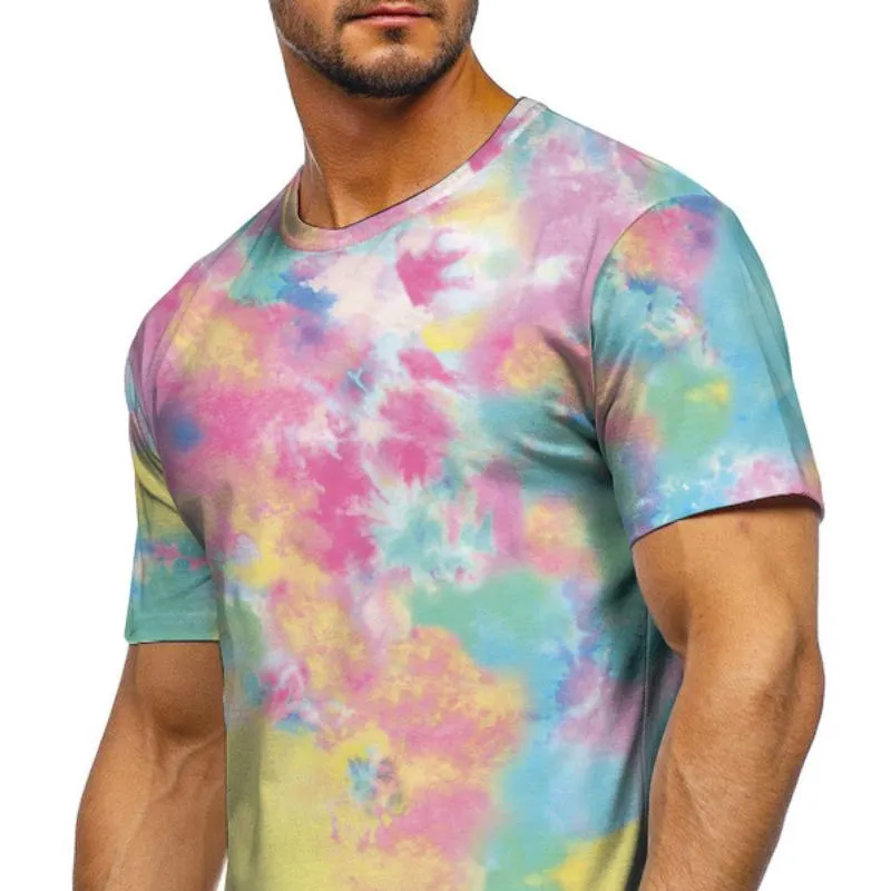 Men's Tie-Dye Printed Round Neck Short-Sleeved T-Shirt 31358041Y sold by Manly product image thumbnail 2