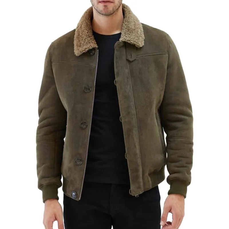 Men's Vintage Solid Color Suede Patchwork Teddy Plush Lapel Jacket 41850652Y sold by Manly