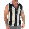 Men's Colorblock Double Chest Pocket Lapel Sleeveless Shirt 56857397Y sold by Manly