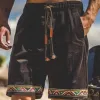 Men's Retro Ethnic Style Corduroy Elastic Waist Shorts 03952854M sold by Manly
