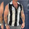Men's Colorblock Double Chest Pocket Lapel Sleeveless Shirt 56857397Y sold by Manly