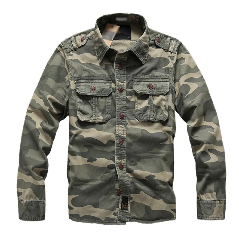 Men's Casual Cotton Camouflage Breathable Lapel Thin Jacket 77992735M sold by Manly