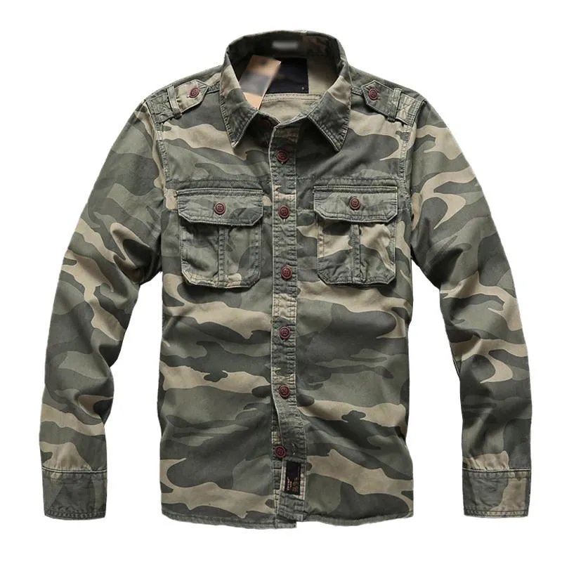 Men's Casual Cotton Camouflage Breathable Lapel Thin Jacket 77992735M sold by Manly
