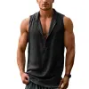 Men's Vintage Cotton and Linen V-Neck Sleeveless Tank Top 87344233Y sold by Manly
