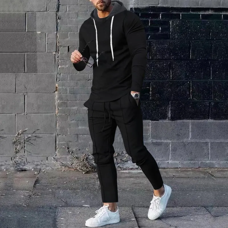 Men's Sports Casual Solid Color Hoodie Pants Set 74028314Y sold by Manly product image thumbnail 5