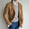 Men's Vintage Solid Suede Lapel Multi-Pocket Jacket 68521048Y sold by Manly