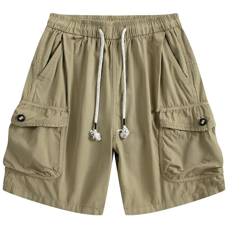 Men's Casual Cotton Loose Multi-Pocket Elastic Waist Cargo Shorts 73314173M sold by Manly product image thumbnail 5
