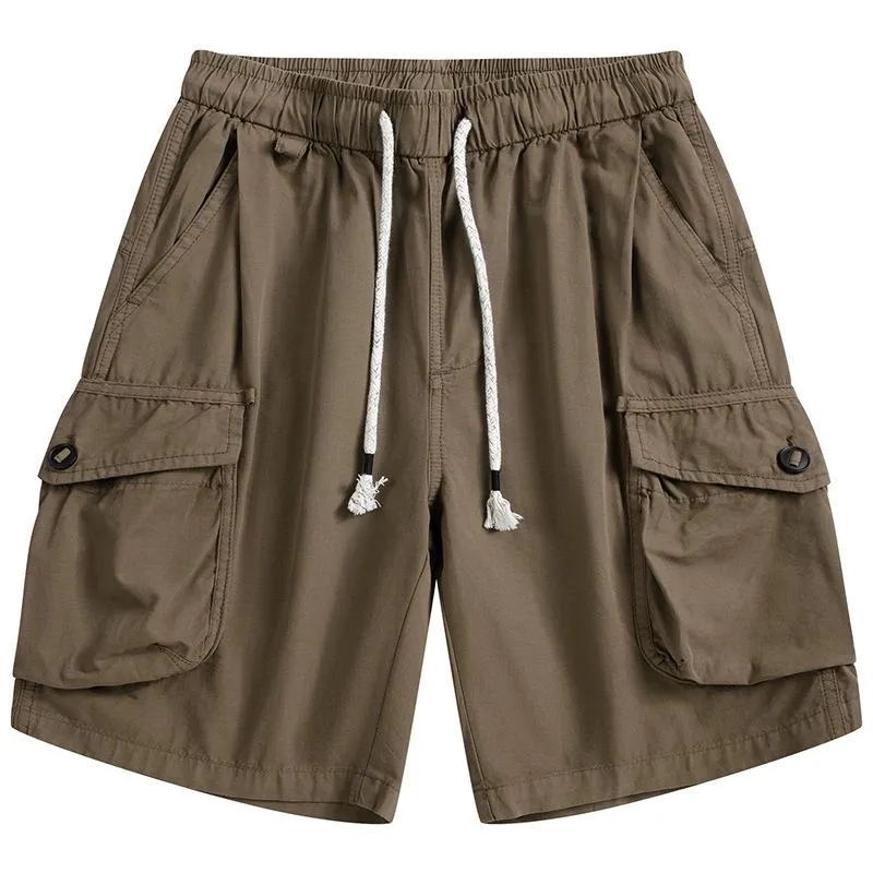 Men's Casual Cotton Loose Multi-Pocket Elastic Waist Cargo Shorts 73314173M sold by Manly product image thumbnail 4