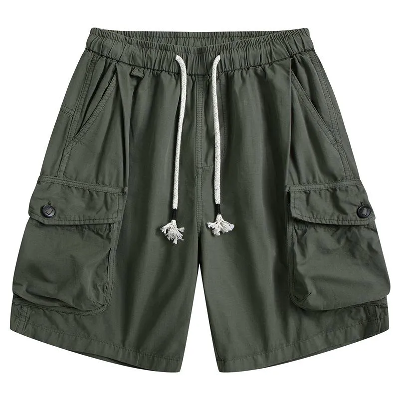 Men's Casual Cotton Loose Multi-Pocket Elastic Waist Cargo Shorts 73314173M sold by Manly product image thumbnail 3