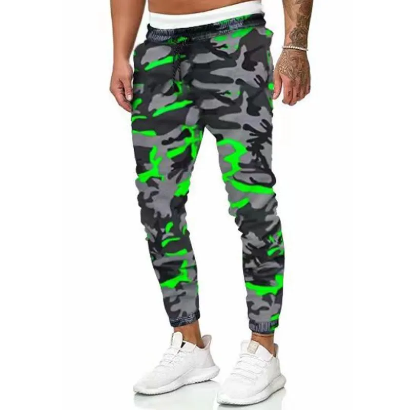 Men's Camouflage Print Elastic Waist Casual Pants 18933605X sold by Manly