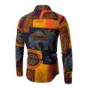 Men's Vintage Ethnic Printed Slim Long Sleeve Shirt 52004520M sold by Manly