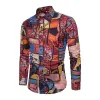 Men's Vintage Ethnic Printed Slim Long Sleeve Shirt 52004520M sold by Manly