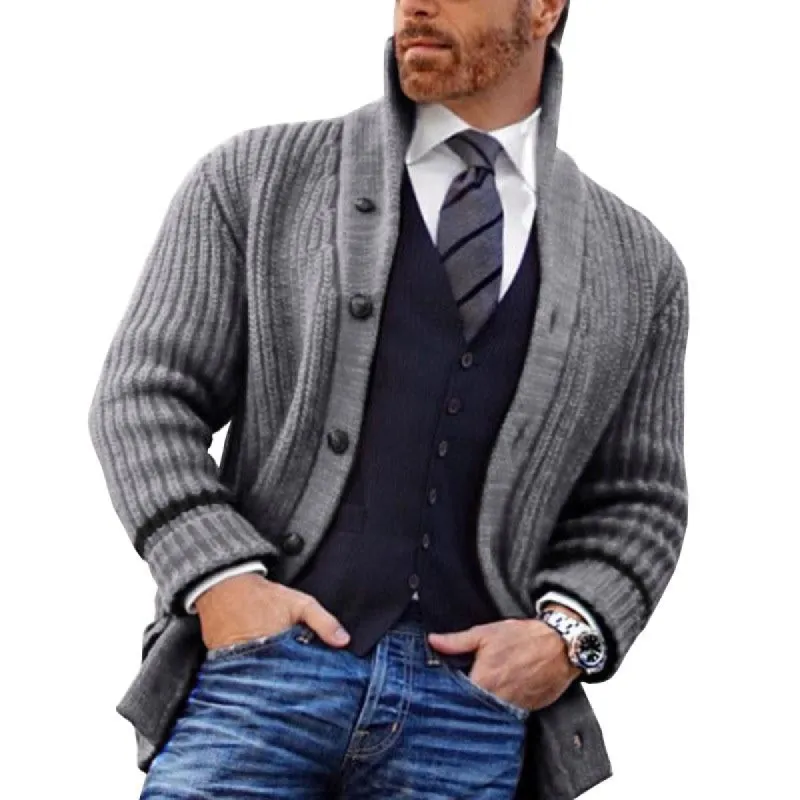 Men's Casual Half Turtleneck Long Sleeve Knit Cardigan 06136744M sold by Manly