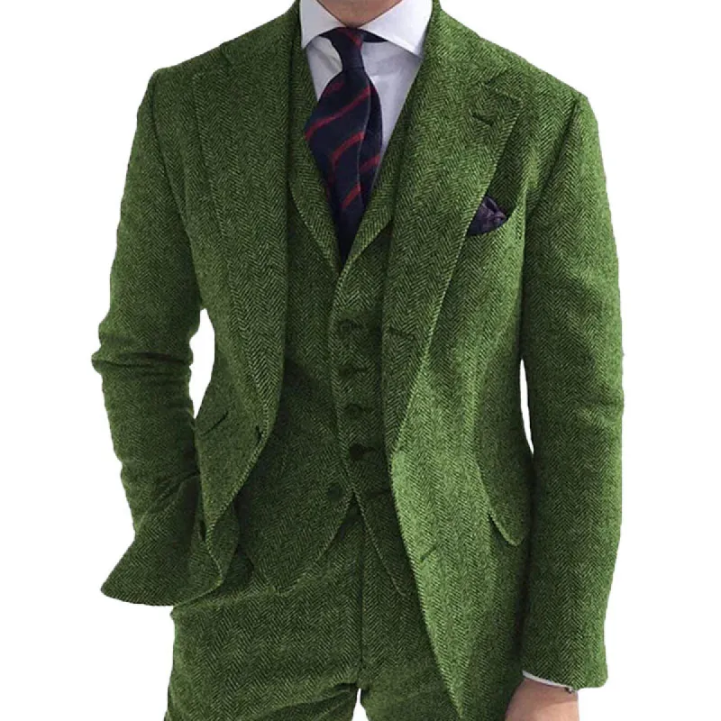 Men's Herringbone Double-Sided Tweed Casual Blazer 12042897XL sold by Manly
