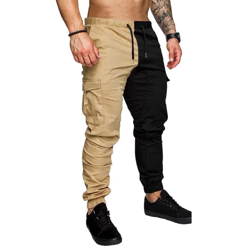 Men's Colorblock Elastic Waist Multi-pocket Cargo Pants 33725855Z sold by Manly