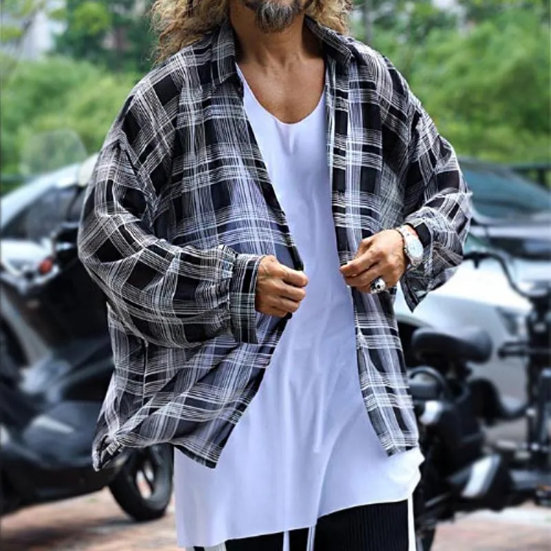 Men's Casual Retro Plaid Colorblock Long Sleeve Shirt 87578735TO sold by Manly product image thumbnail 2