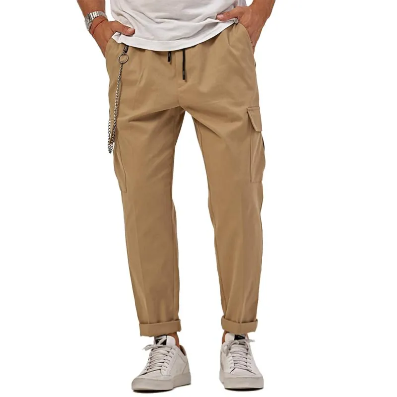 Men's Solid Straight Multi-pocket Casual Cargo Pants 84899078Z sold by Manly