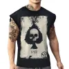 Men's Casual Skull Print Crew Neck Tank Top 90151250Y sold by Manly