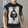 Men's Casual Skull Print Crew Neck Tank Top 90151250Y sold by Manly