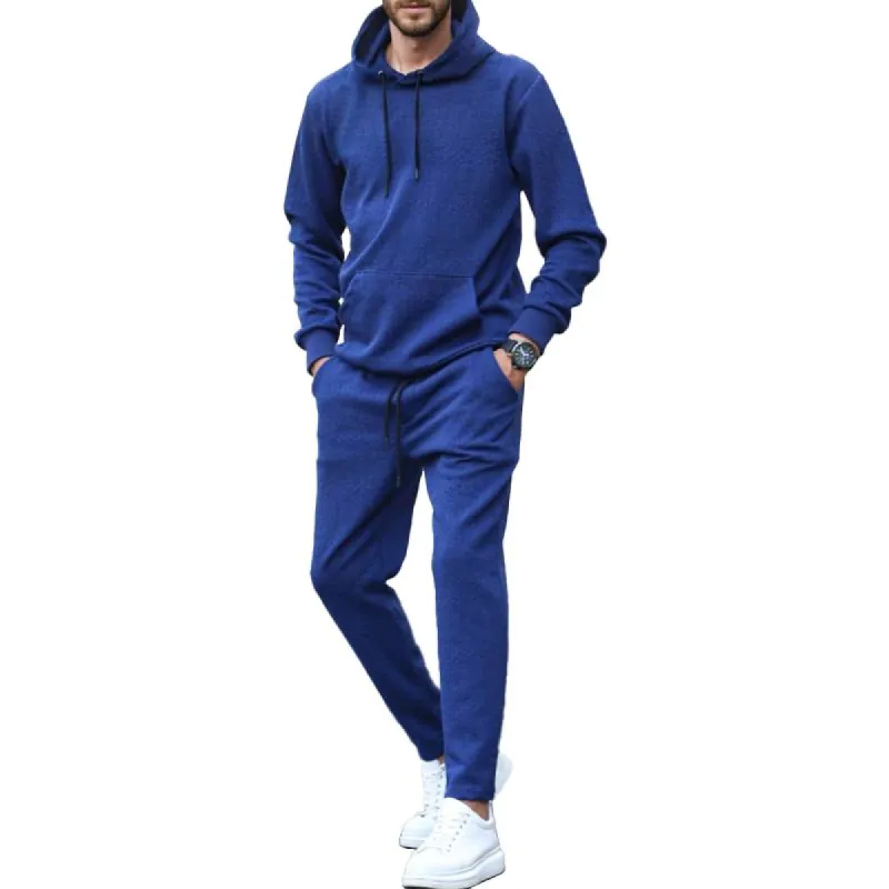 Men's Fashion Loose Hoodie And Elastic Waist Trousers Sports Casual Set 44431284Z sold by Manly