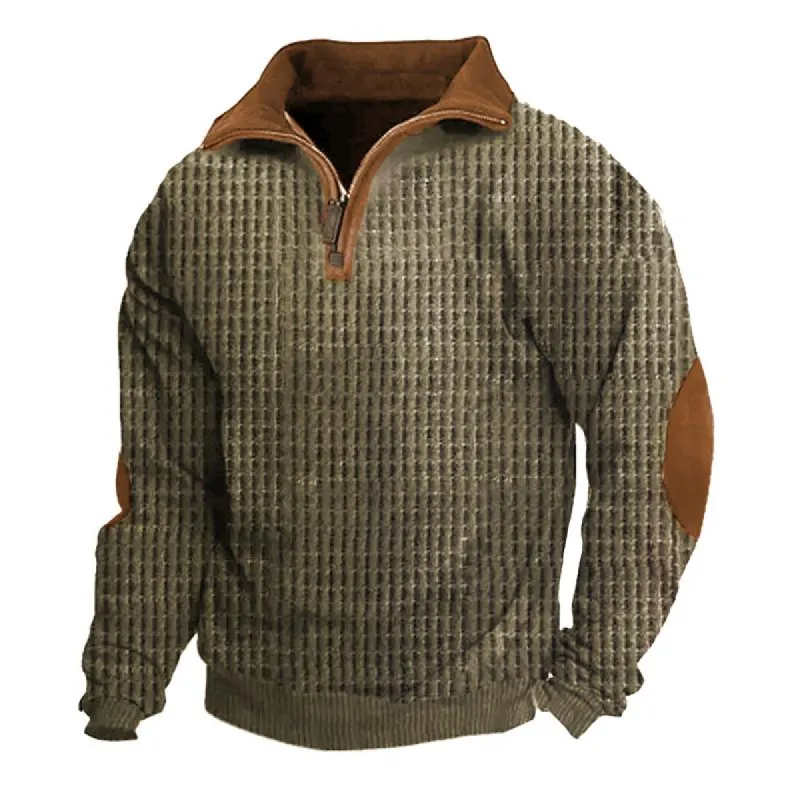 Men's Outdoor Waffle Henley Half Zip Sweatshirt 45312977X sold by Manly