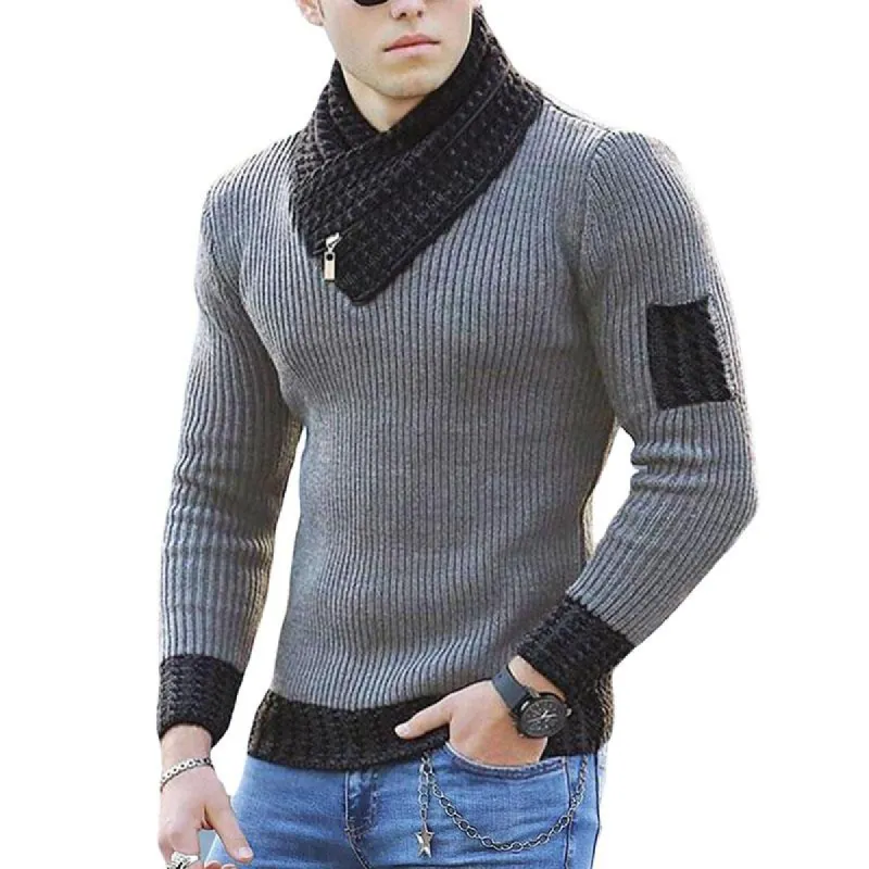 Men's Casual Slim Sleeve Scarf Collar Pullover Sweater 03292607M sold by Manly