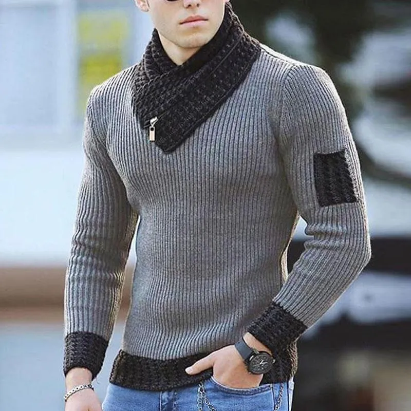 Men's Casual Slim Sleeve Scarf Collar Pullover Sweater 03292607M sold by Manly product image thumbnail 2