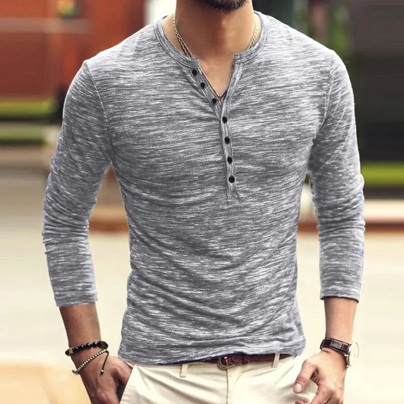 Men's Round Neck Solid Color Henley Shirt 57251524X sold by Manly product image thumbnail 4