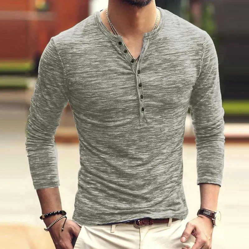 Men's Round Neck Solid Color Henley Shirt 57251524X sold by Manly product image thumbnail 2