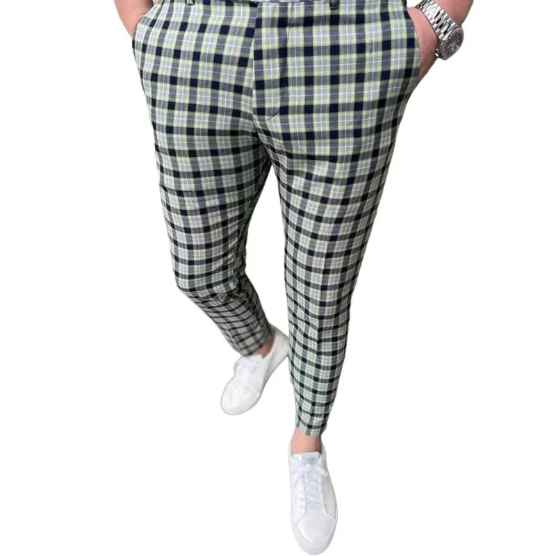 Men's Casual Plaid Printed Suit Pants 91057052Y sold by Manly