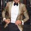 Men's Vintage Checkered Lapel Party Shiny Blazer 39027791Y sold by Manly