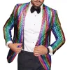 Men's Vintage Checkered Lapel Party Shiny Blazer 39027791Y sold by Manly