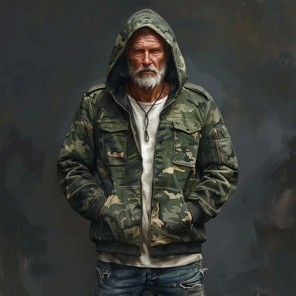 Men's Camouflage Multi-Pocket Hooded Cargo Jacket 84171591Y sold by Manly product image thumbnail 4