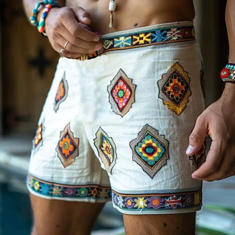 Men's Retro Ethnic Print Loose Holiday Shorts 85785326M sold by Manly product image thumbnail 2