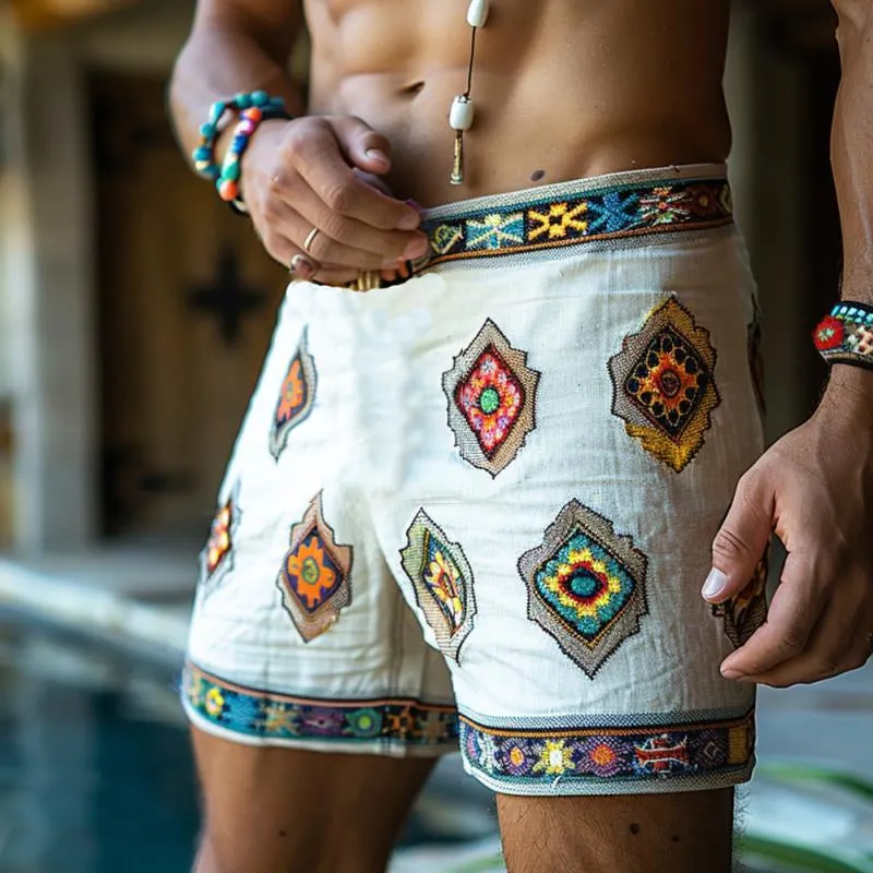 Men's Retro Ethnic Print Loose Holiday Shorts 85785326M sold by Manly product image thumbnail 3