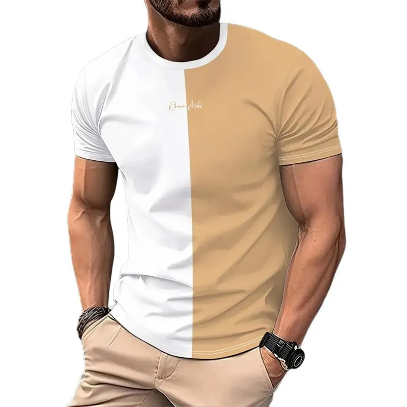Men's Colorblock Round Neck Short Sleeve T-shirt 95103209Z sold by Manly