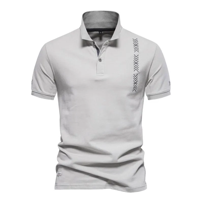 Men's Casual Lapel Breathable Embroidered Short Sleeve Polo Shirt 66336763M sold by Manly