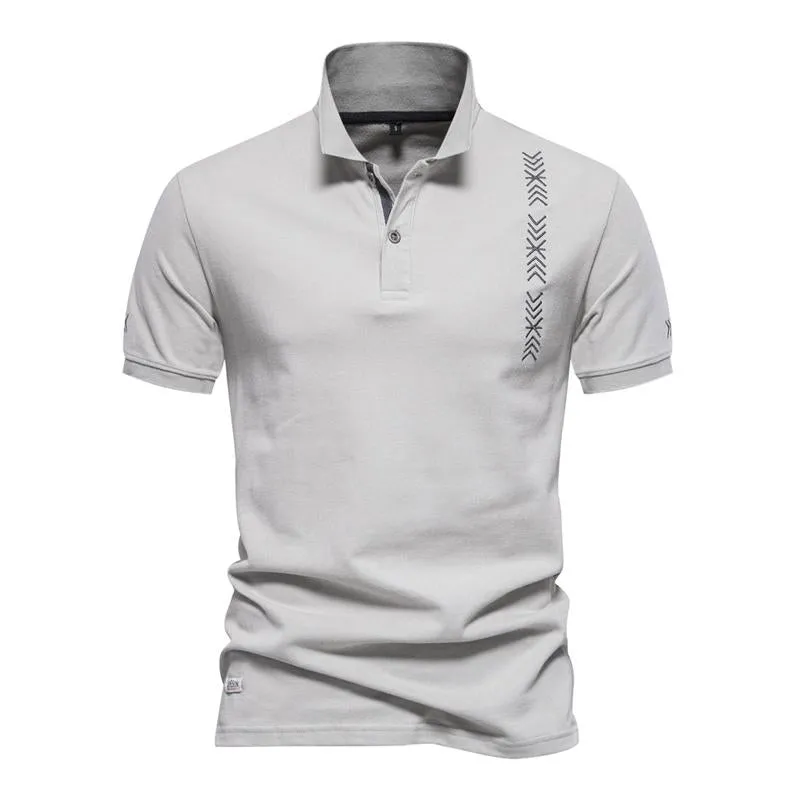 Men's Casual Lapel Breathable Embroidered Short Sleeve Polo Shirt 66336763M sold by Manly