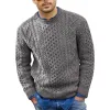 Men's Casual Round Neck Pullover Cable Knit Sweater 46216161M sold by Manly