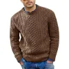 Men's Casual Round Neck Pullover Cable Knit Sweater 46216161M sold by Manly