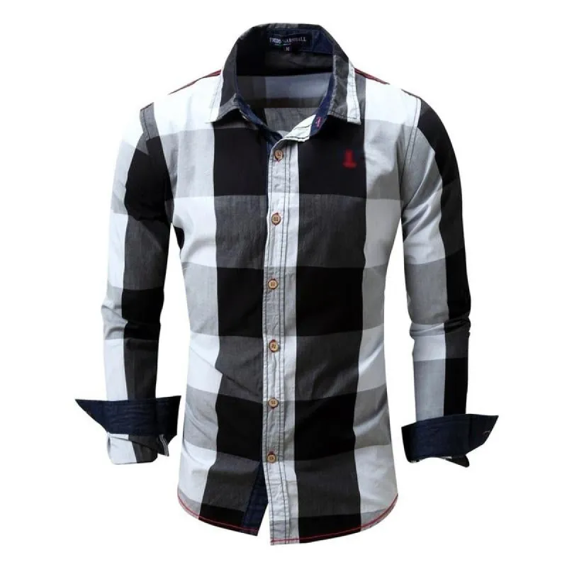 Men's Casual Long-sleeved Plaid Shirt 53291059X sold by Manly