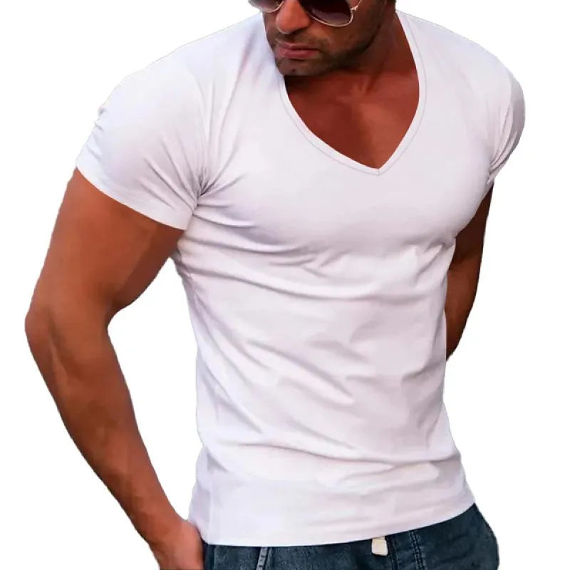 Men's V Neck Short Sleeve Casual T-shirt 39101803Z sold by Manly