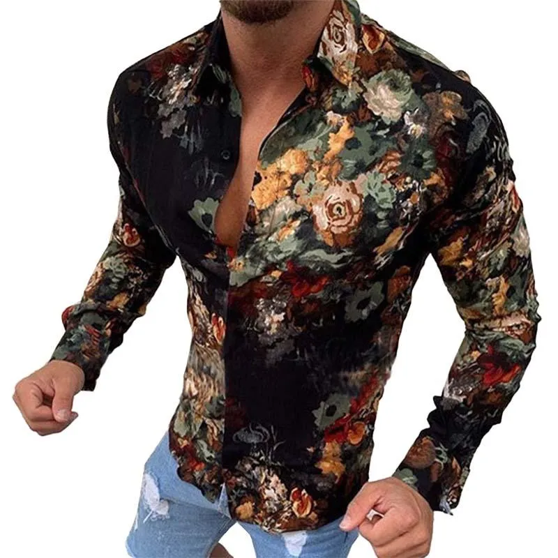 Men's Casual Printed Slim Long Sleeved Shirt 00289008M sold by Manly