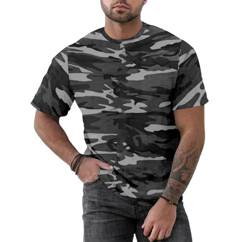 Men's Camouflage Printed Crew Neck Short Sleeve T-Shirt 99261239Y sold by Manly
