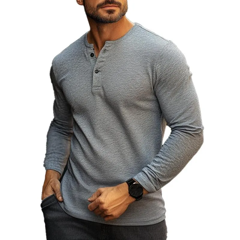 Men's Blended Vintage Long Sleeve Henley T-Shirt 74480366X sold by Manly