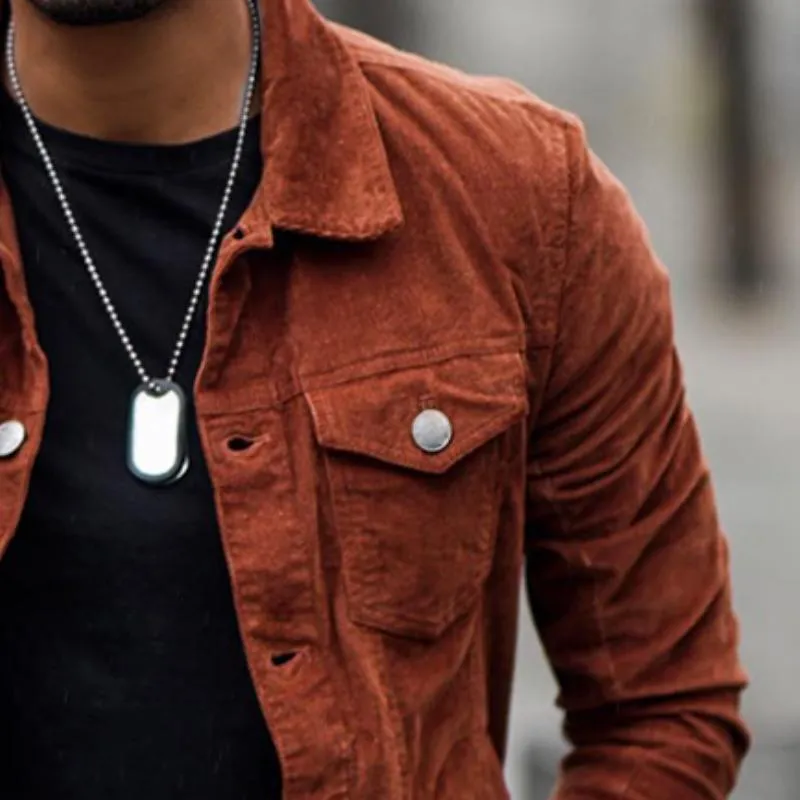 Men's Vintage Casual Corduroy Lapel Pocket Jacket 32849929TO sold by Manly product image thumbnail 3